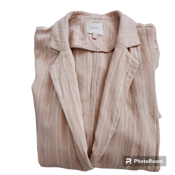 Candie's Women's Pastel Salmon Linen-Blend Long Sleeve Blazer/Suit Jacket  L - Picture 9 of 14